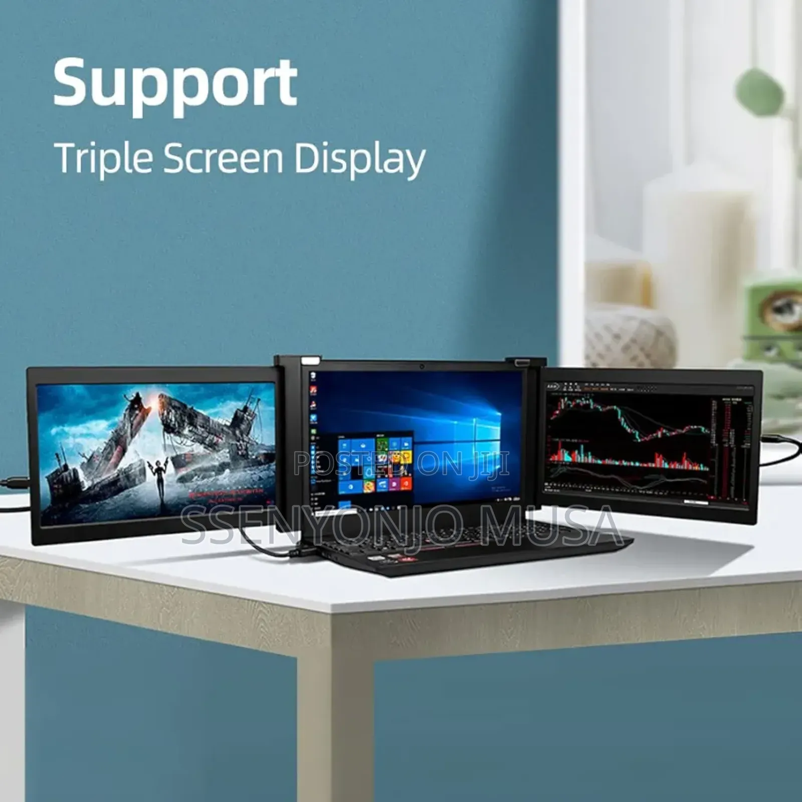 15 Inches Portable Triple-Screen Monitor for Laptops (15-17"