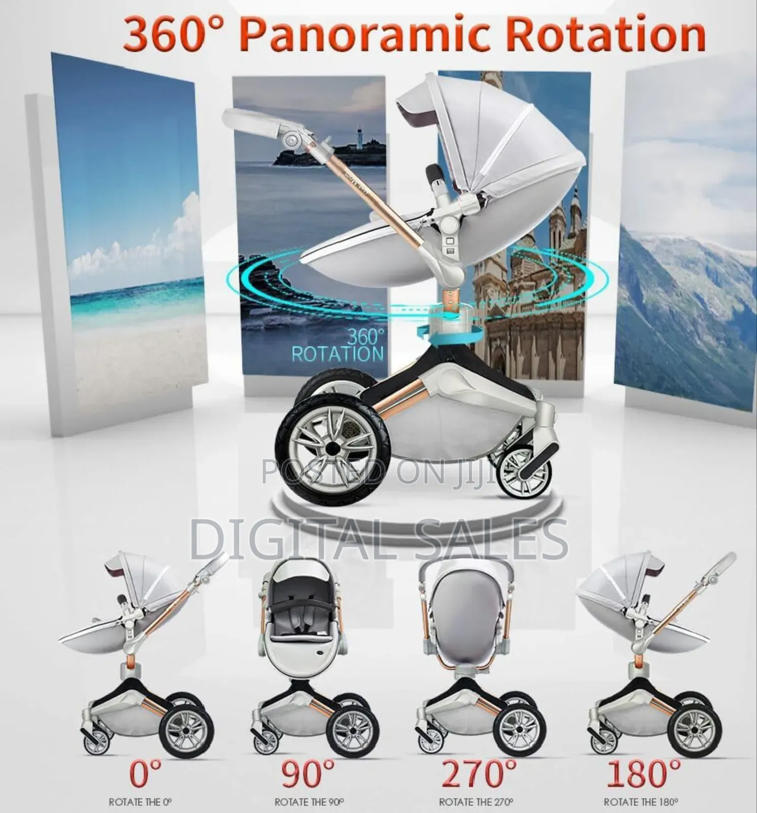 Baby Pram Stroller.360°Movment