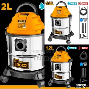 Ingco Vc12202, 1000w, 12l, Vacuum Cleaner, Silver/Orange