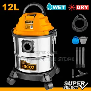 Ingco Vc12202 1000w 12l Vacuum Cleaner Silver Orange