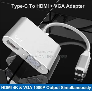 2 In 1 Usb 3.1 Type C To Vga Hdmi Video Converter