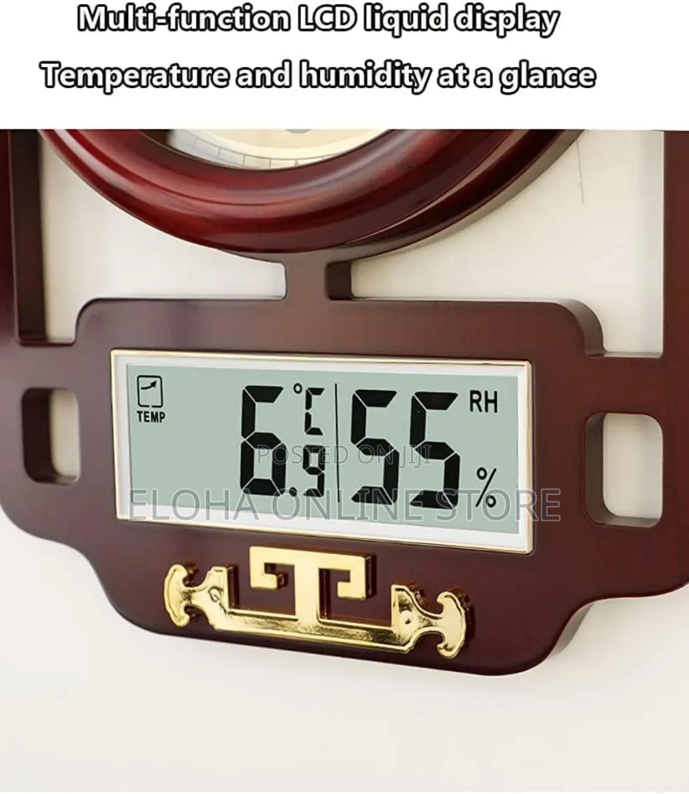 Goldcolor Dial With Digital Date and Month Display Wallclock