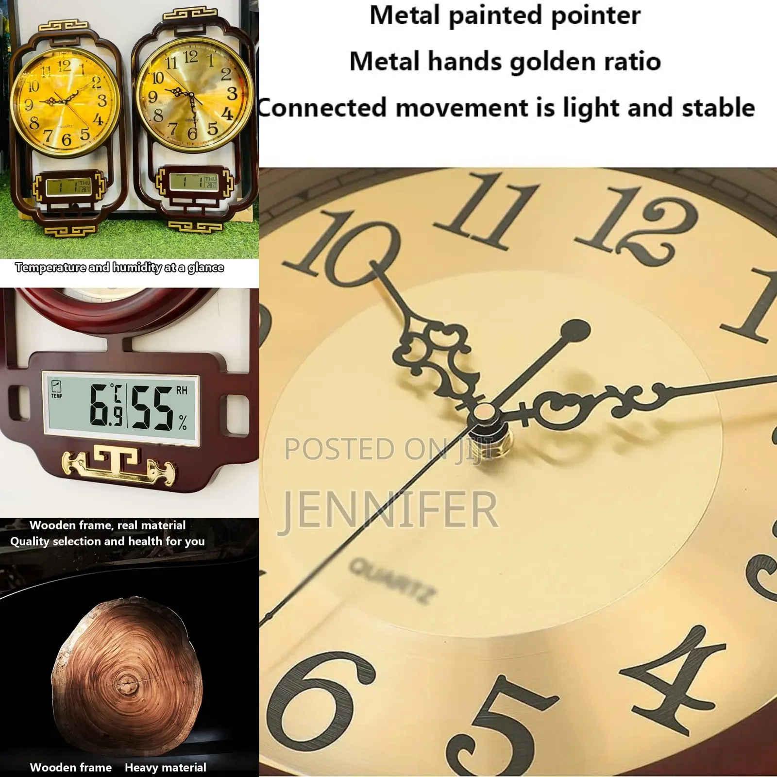 2 in 1 Digital and Analog Wooden Wall Clock