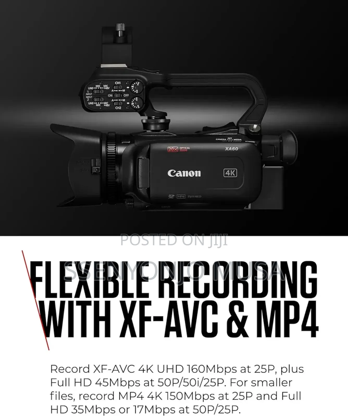 Canon Xa60 Pro Camcorder - Advanced Autofocus 5-Axis