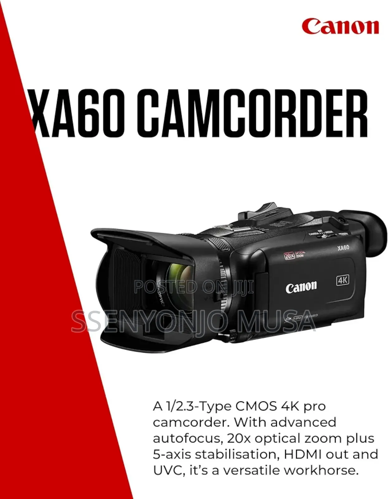 Canon Xa60 Pro Camcorder - Advanced Autofocus 5-Axis