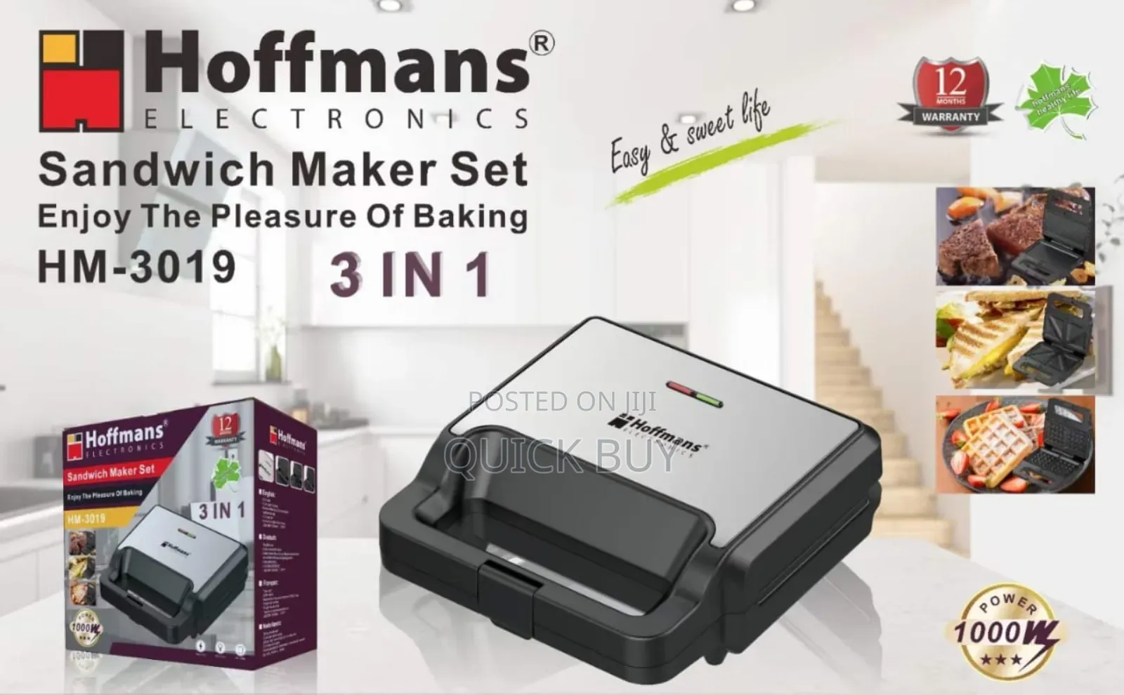 New Hoffmans Hm-3019 3 in 1 Sandwich