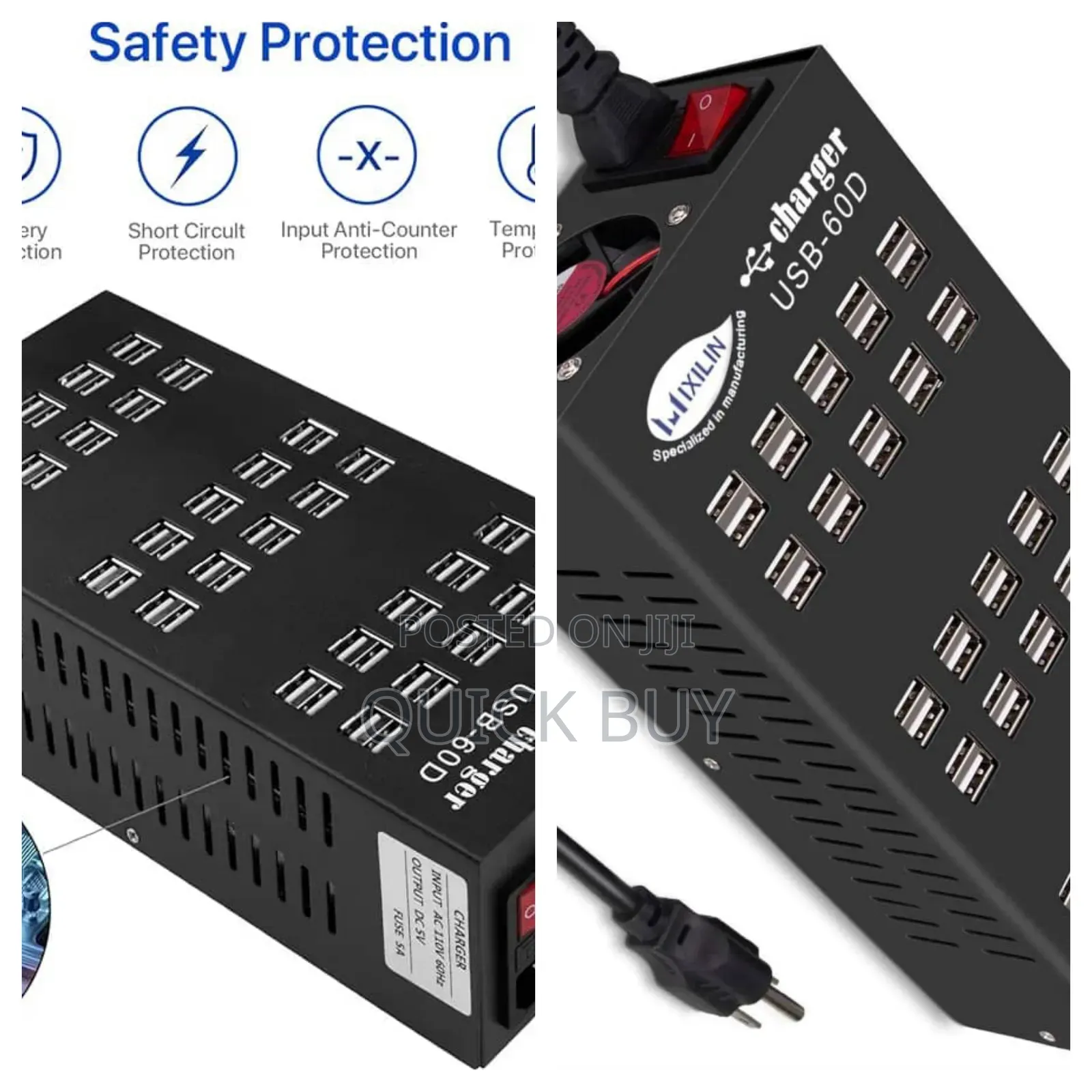 60 Ports Usb Multiprotection Charging Station