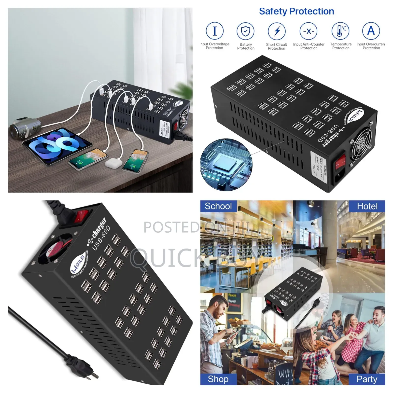 60 Ports Usb Multiprotection Charging Station