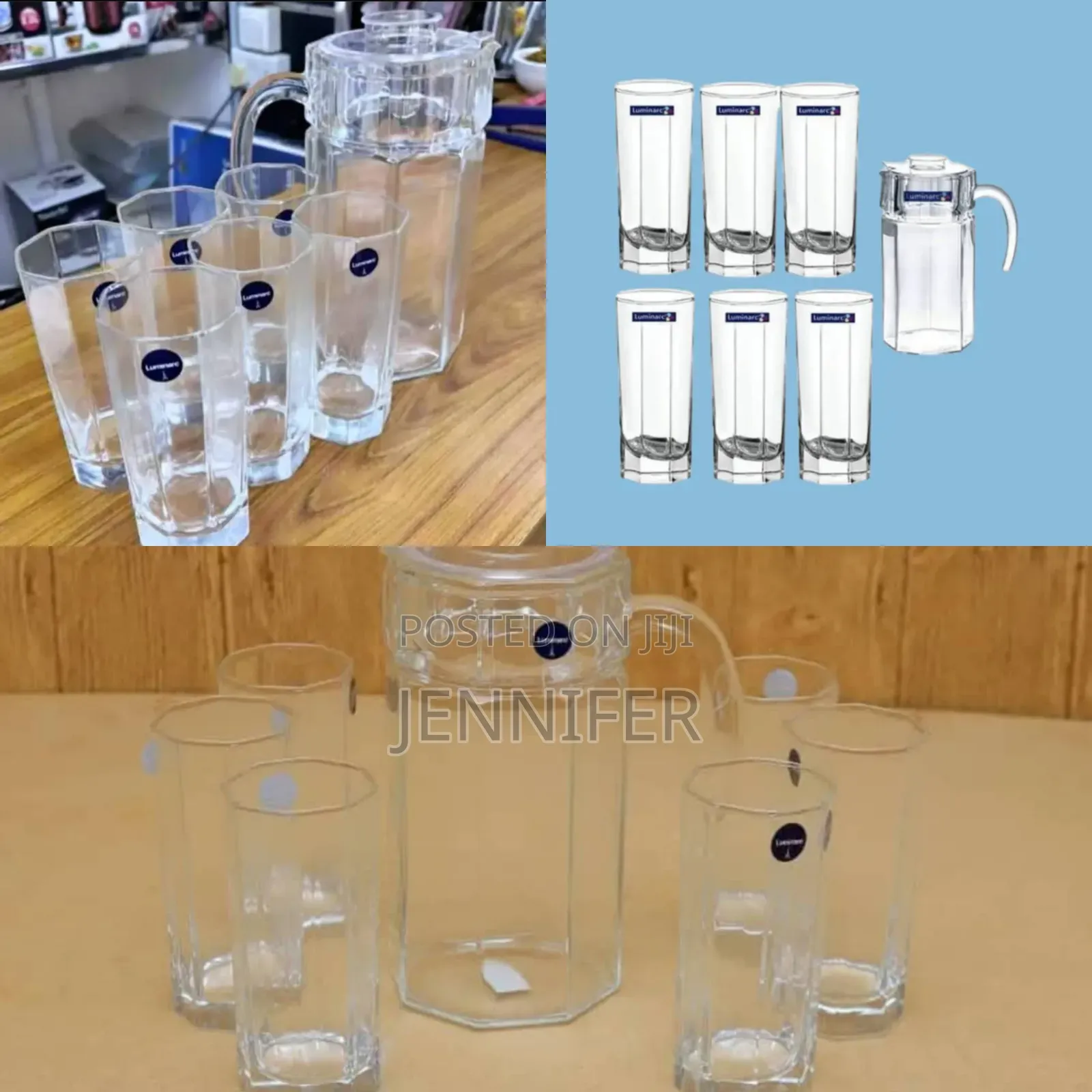 Luminarc 6 Pieces of Juice Glasses Cups and 1 Jar Water Set
