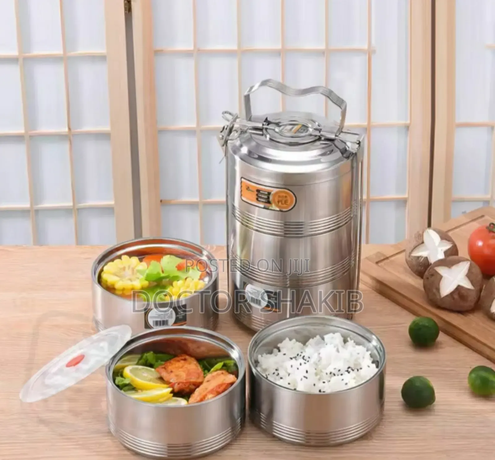 New Stainless Steel 4 Layer Food Container Carrier Lunch Box