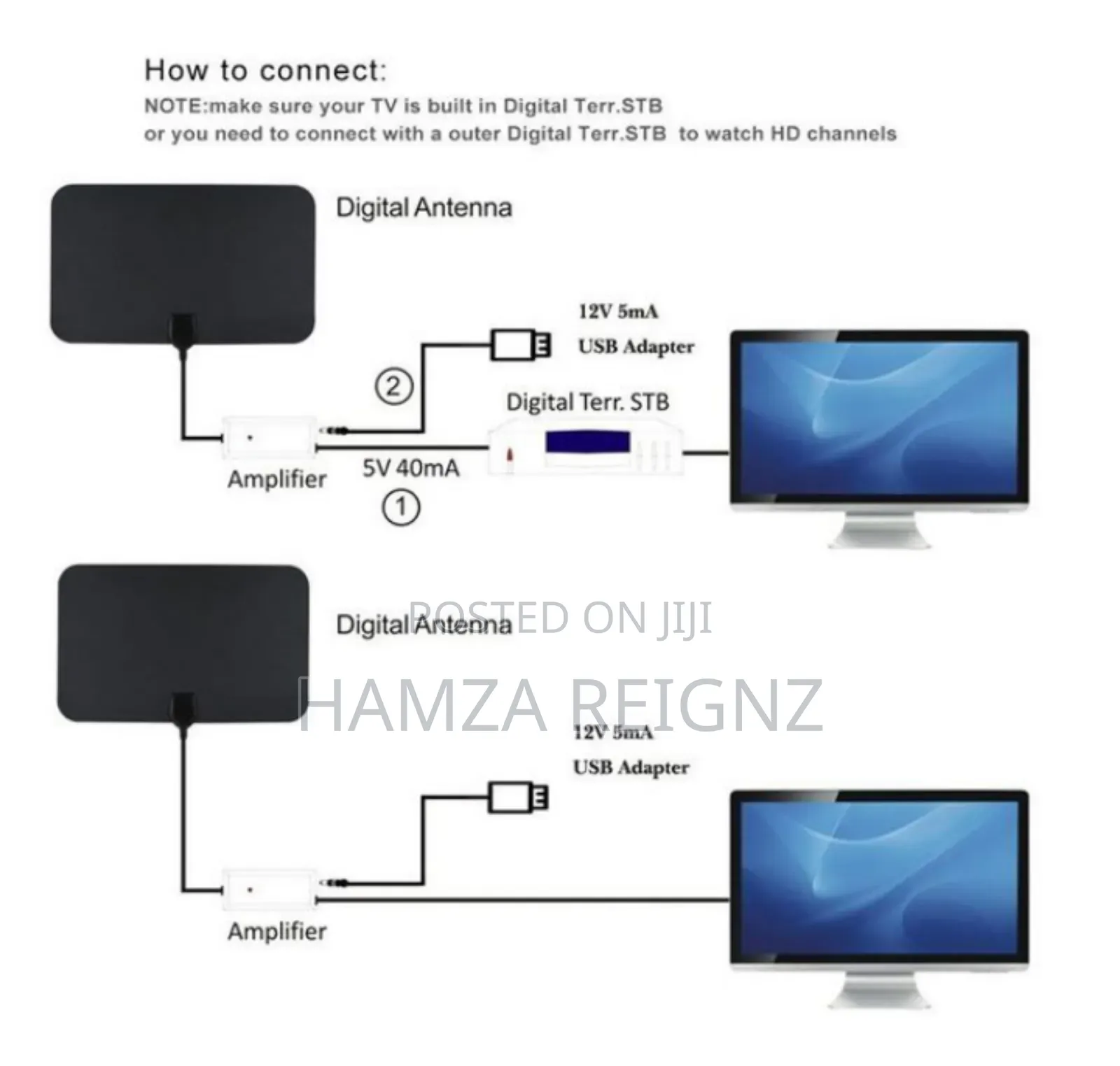 Digital Indoor Tv Antenna With Detachable Signal Booster