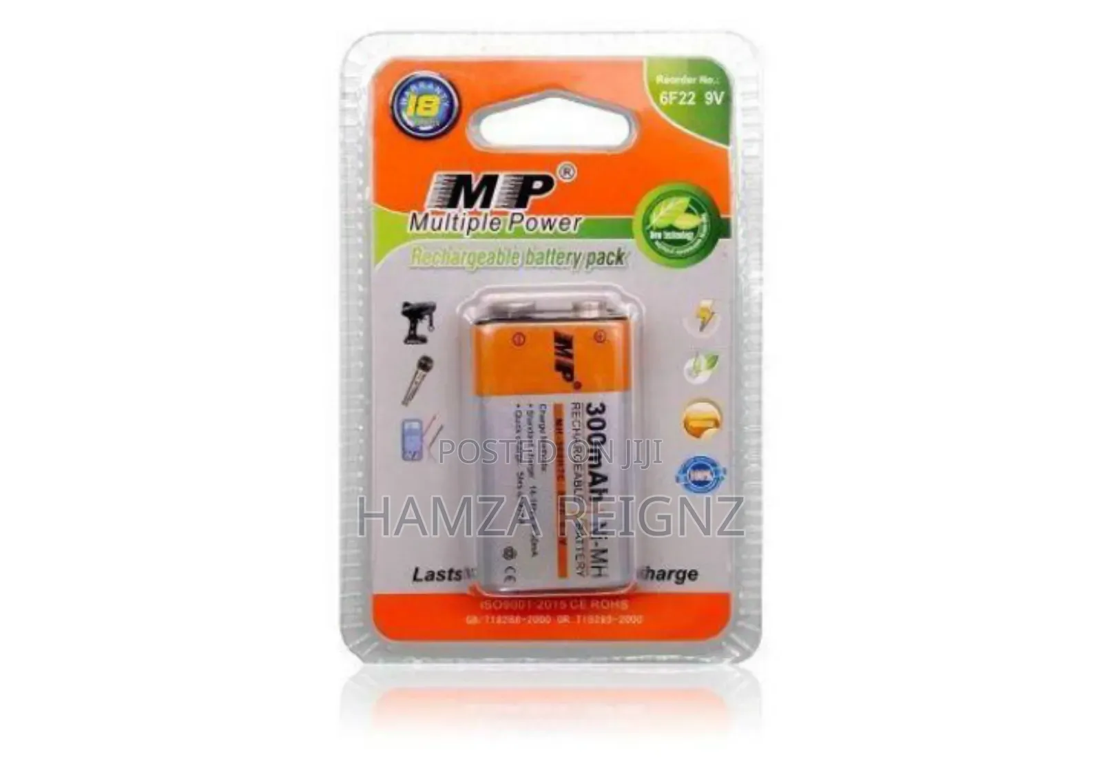 Mp Rechargeable Battery 9v 300mah