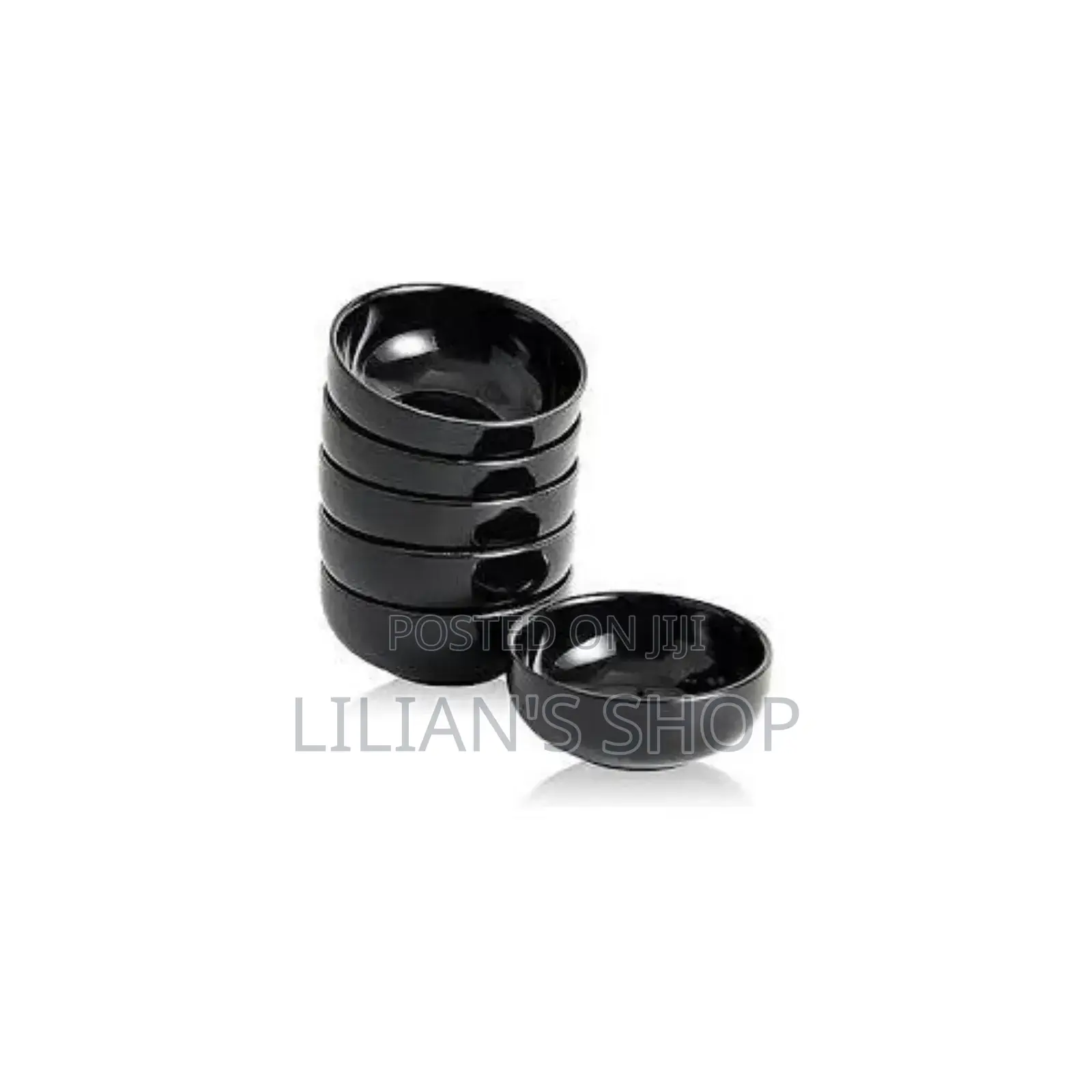 Ceramic Deep Soup Bowls 6 Set, Black Bowls Set