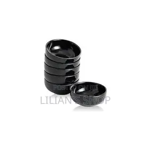Ceramic Deep Soup Bowls 6 Set, Black Bowls Set