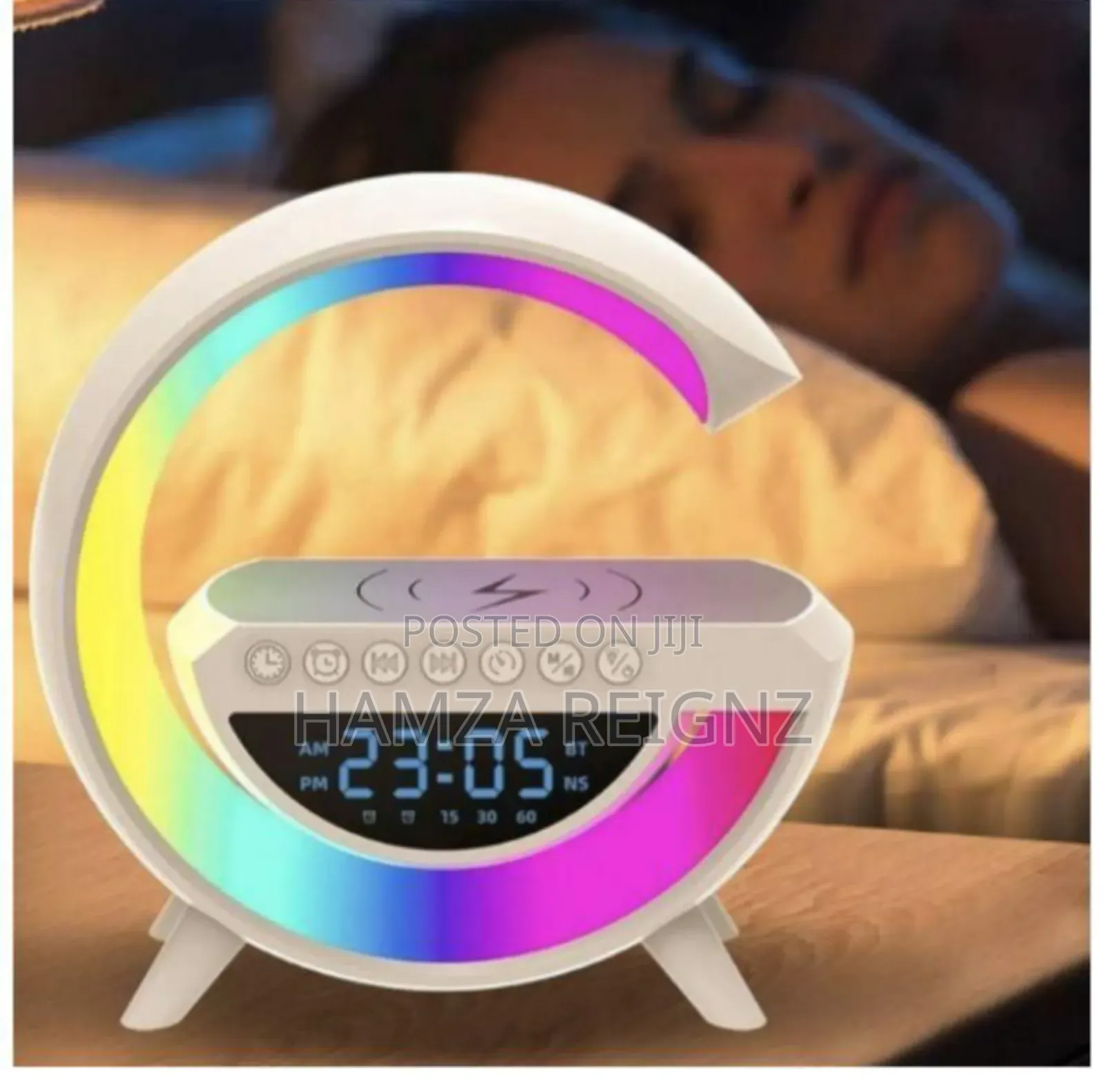 Wireless Charger Speaker Alarm Clock Mp3 Player