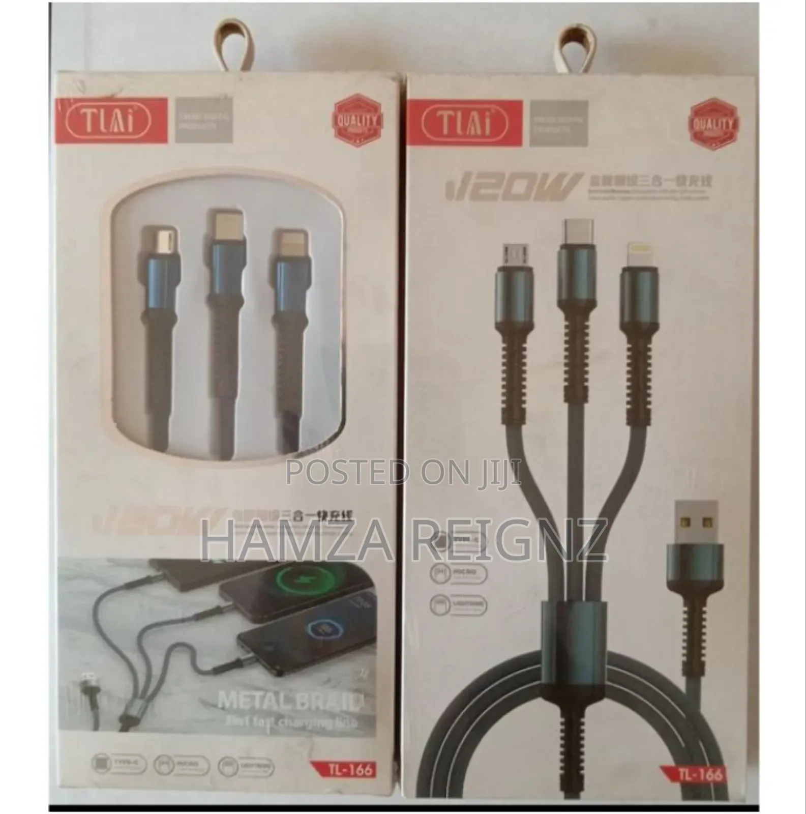 3 in 1 Metal Braided Fast Charging Line