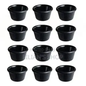 12 Pieces of Black Mini Ramekins Condiment Saucers