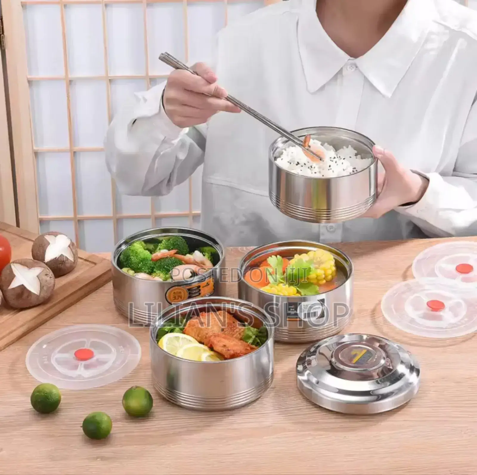 Stainless Steel 16 Cm Air Tight 4 Layers Food Container