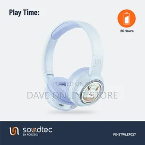 Porodo Soundtec Moose Wireless Kids Headphone, - Blue
