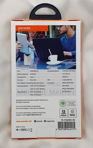 Porodo 4g Lte Wifi 6 Pocket Router