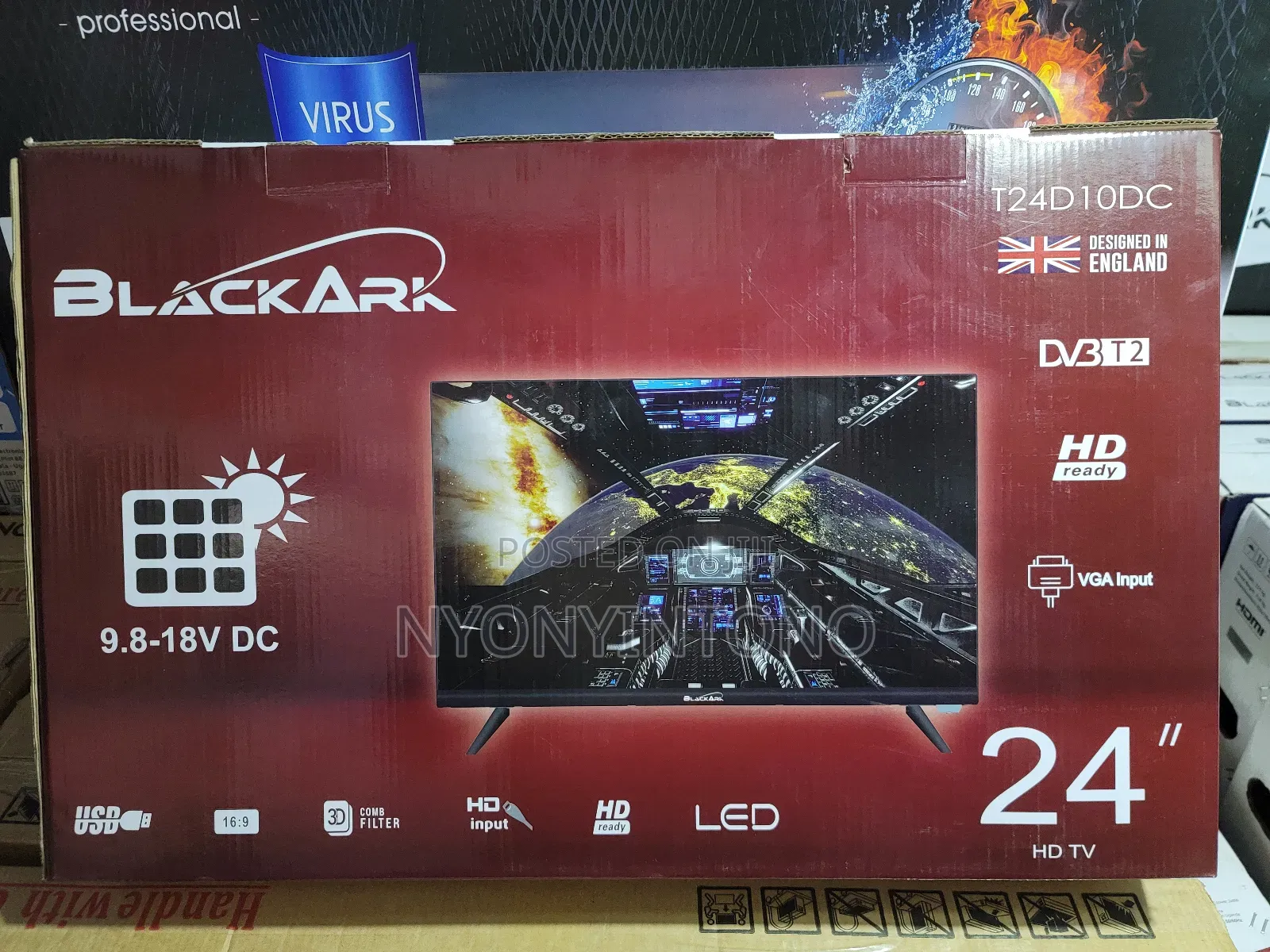 Black Ark 24" Digital Flameless Tv