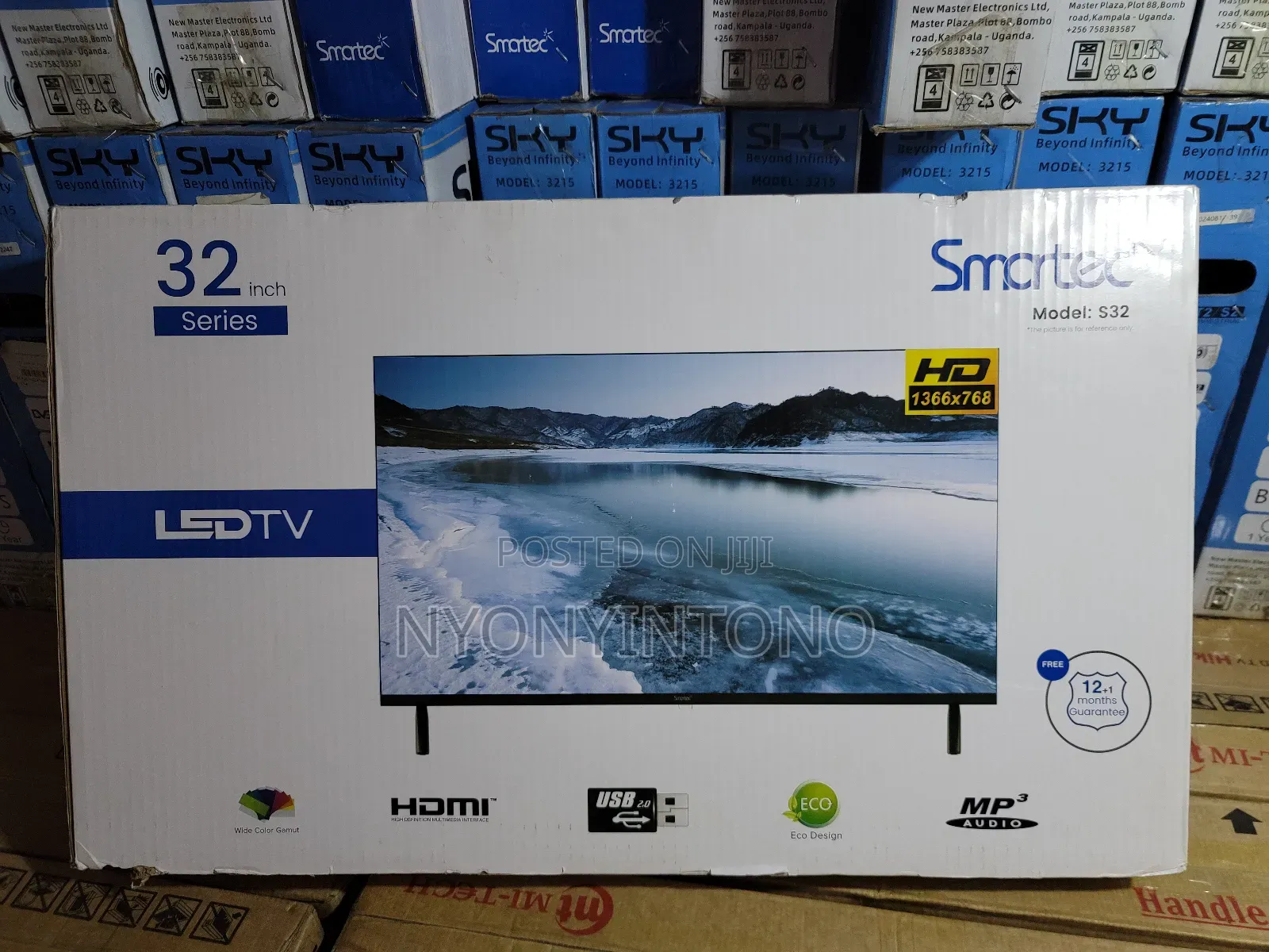 Smartec 32" Digital Flameless Tv With Inbuilt Free to Air