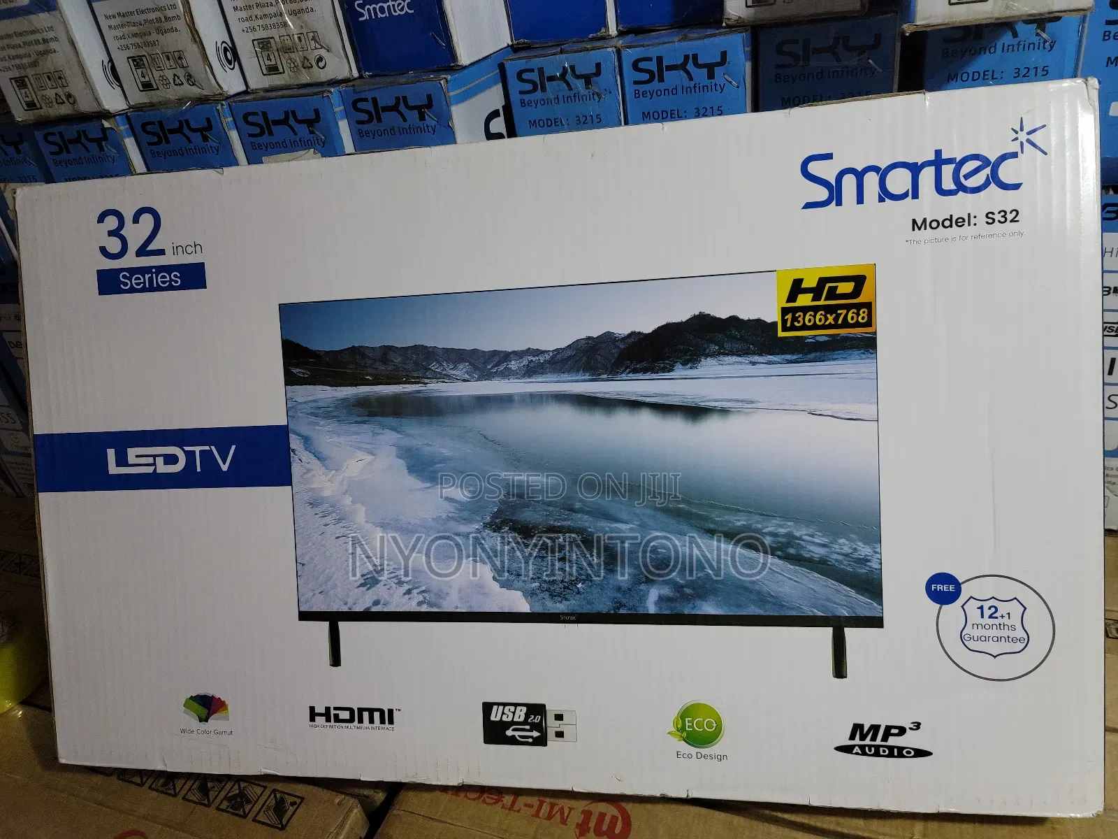 Smartec 32" Digital Flameless Tv With Inbuilt Free to Air