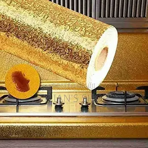 Golden Foil Kitchen Wallpaper Stickers