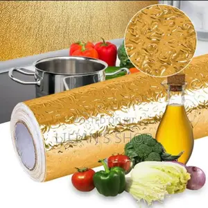 Golden Foil Kitchen Wallpaper Stickers