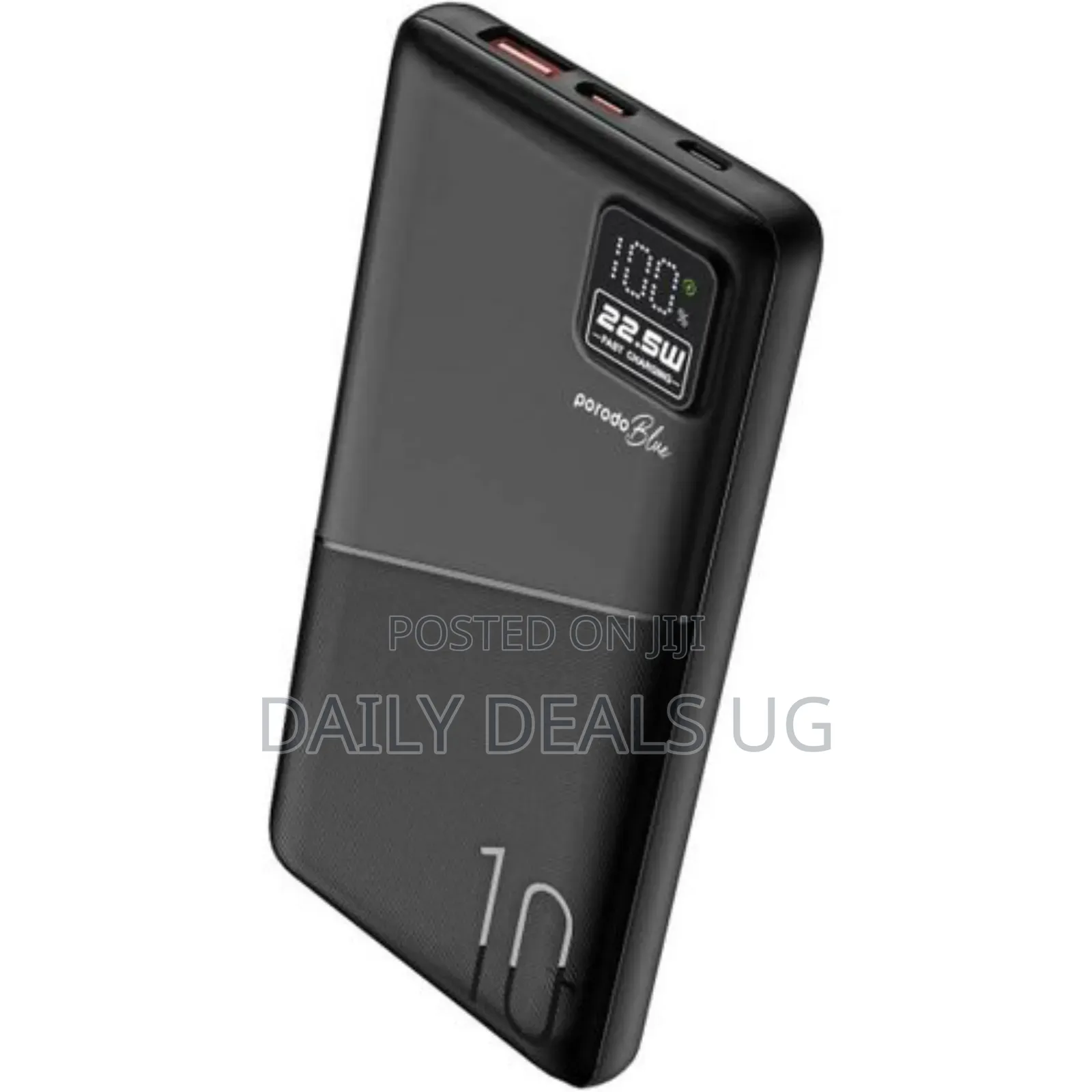 Porodo 10000mah/22.5w Quick Charge Power Bank Dual Usa Black