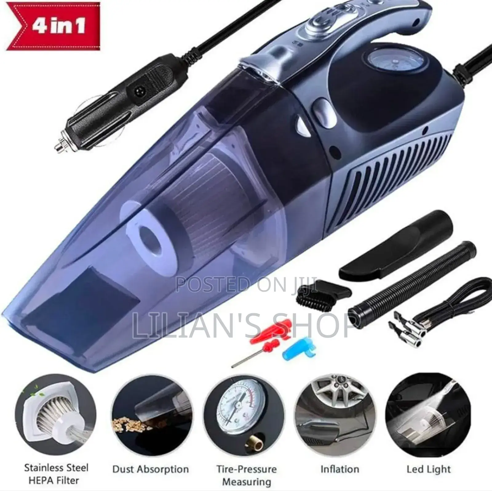 4 In 1 Multifunction Car Vaccum Cleaner