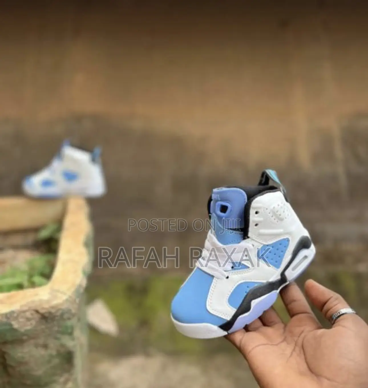 Original Kid’S White/Blue Air Jordan 6 Retro Kid’S Sneakers