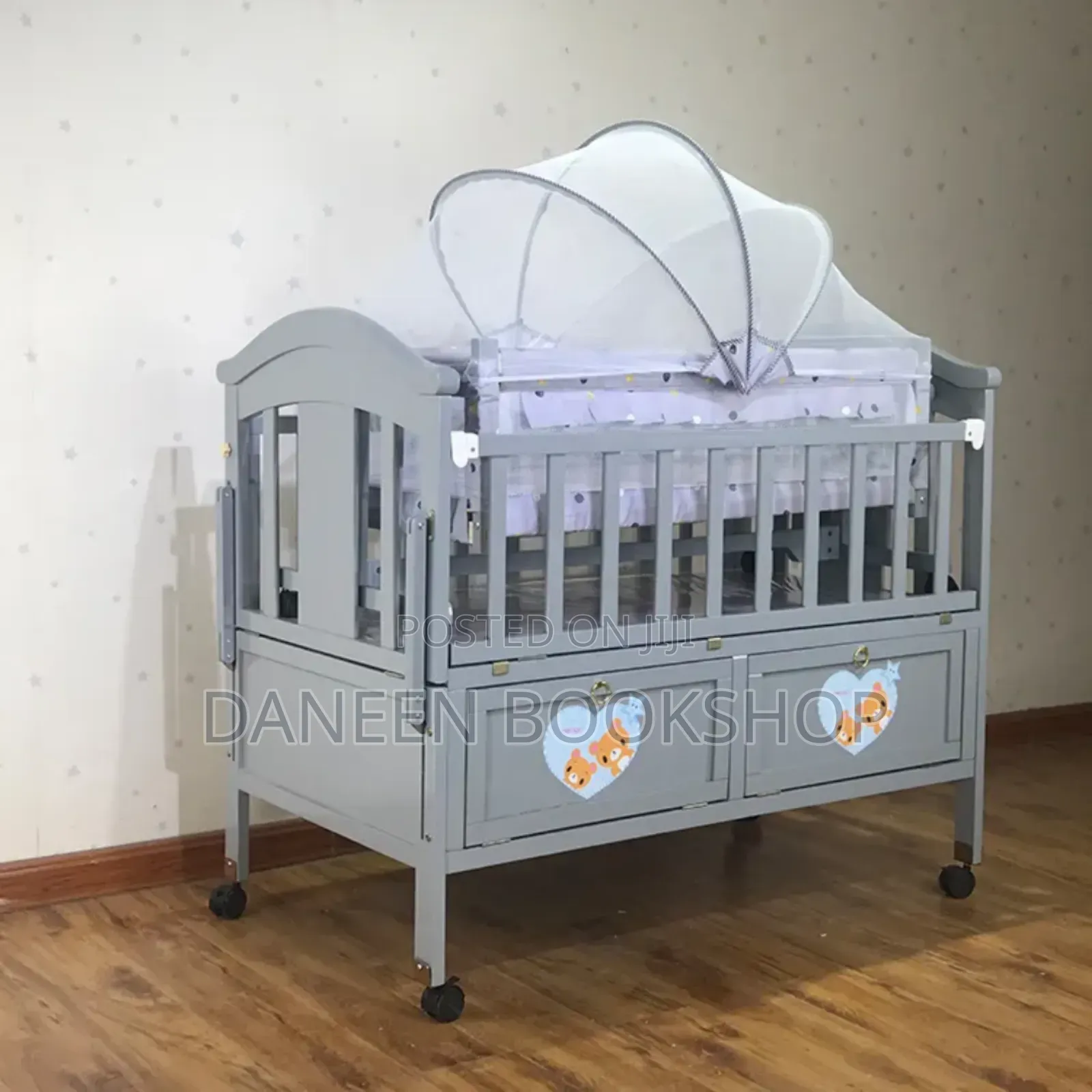 2 in 1 Baby Wooden Crib
