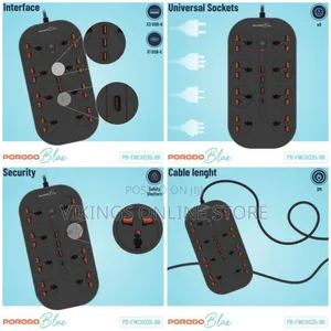 Porodo Blue 8 Ac Power Strip Pb-Fwch035-