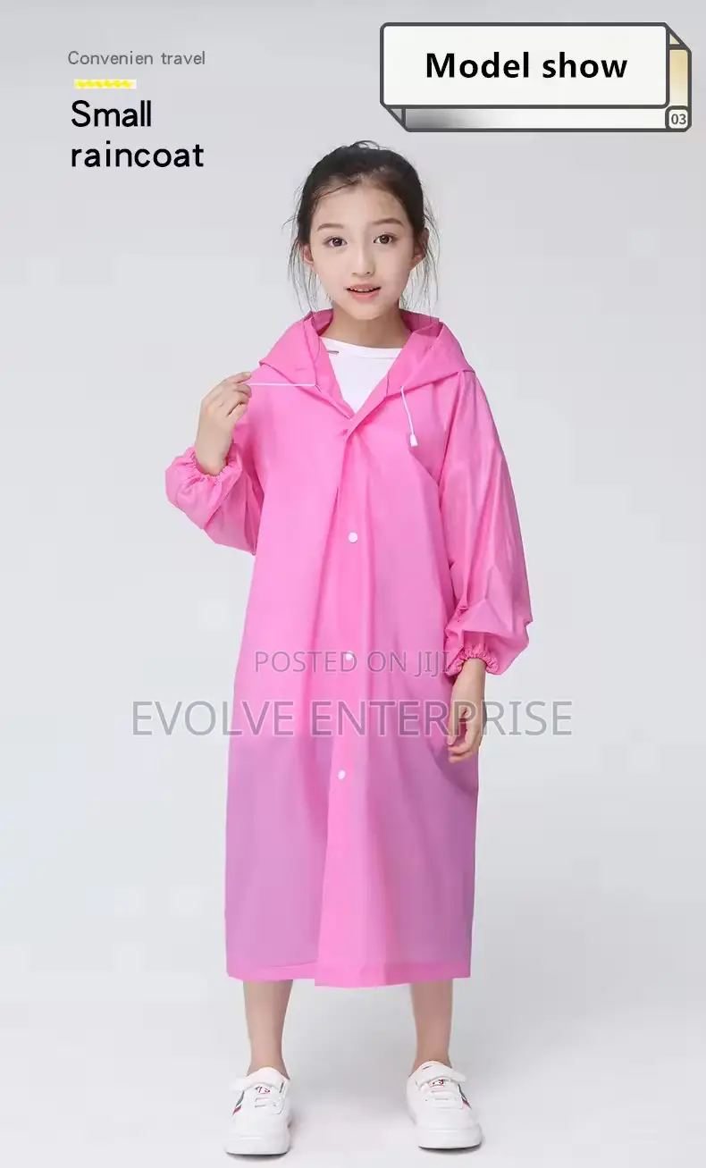 Children Rain Poncho Non-Disposable Travel Rain Gear Coat