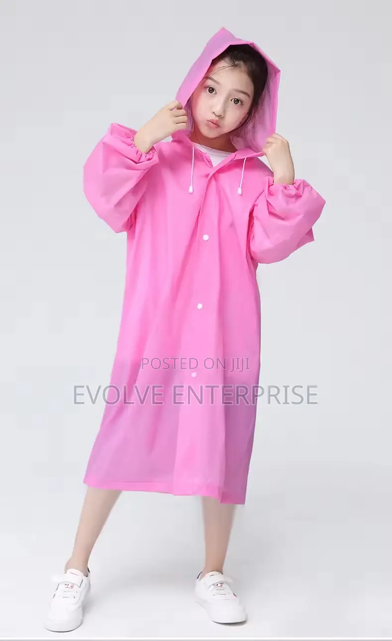 Children Rain Poncho Non-Disposable Travel Rain Gear Coat