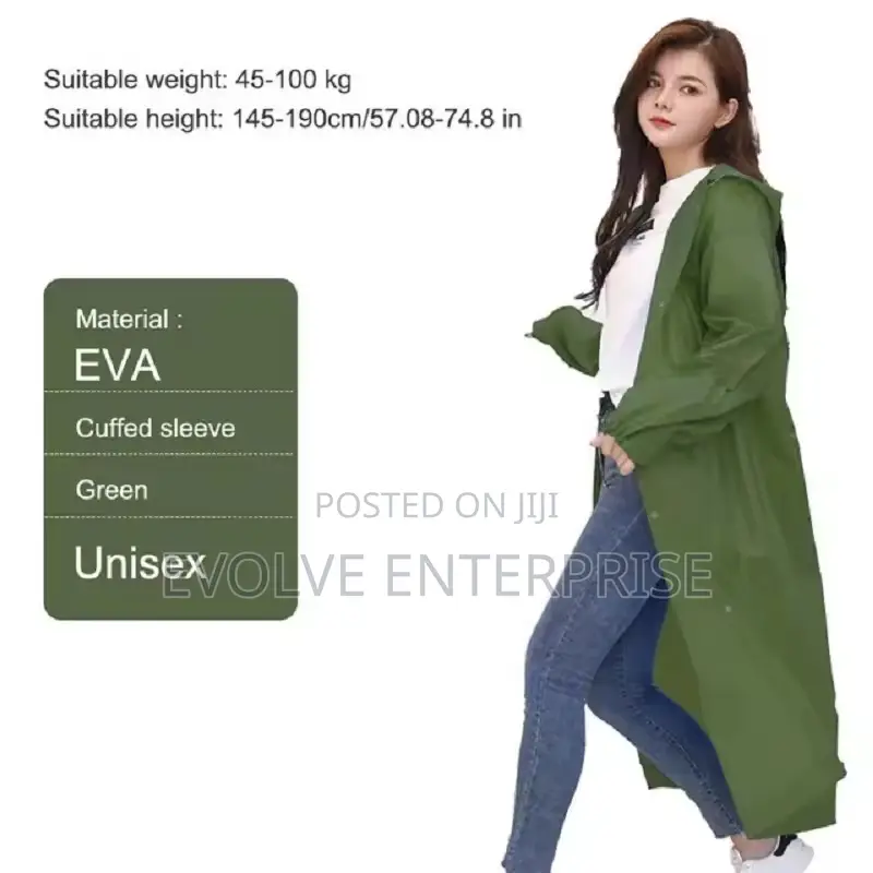 Fashion Adult Waterproof Long Raincoat Women Men Rain Coat