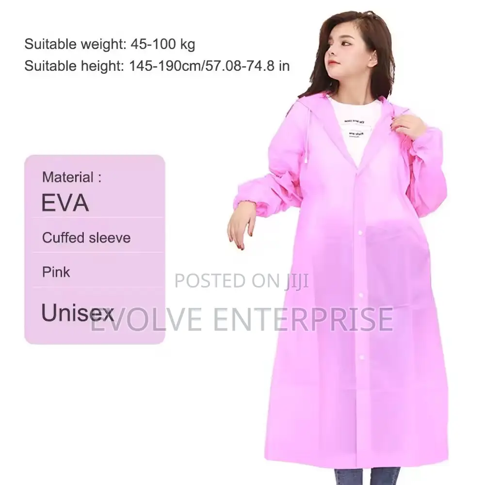 Fashion Adult Waterproof Long Raincoat Women Men Rain Coat