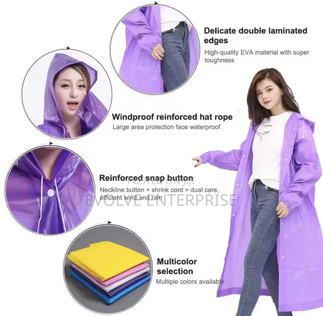 Fashion Adult Waterproof Long Raincoat Women Men Rain Coat