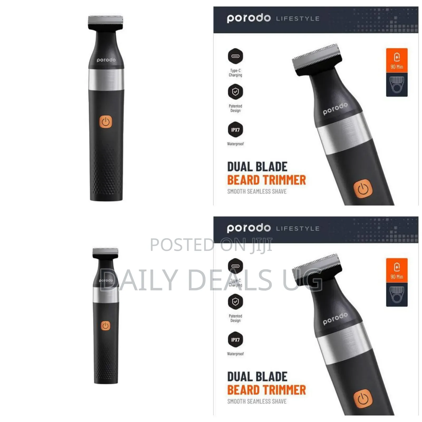 Porodo Lifestyle Rechargeable Dual- Blade Beard Trimmer