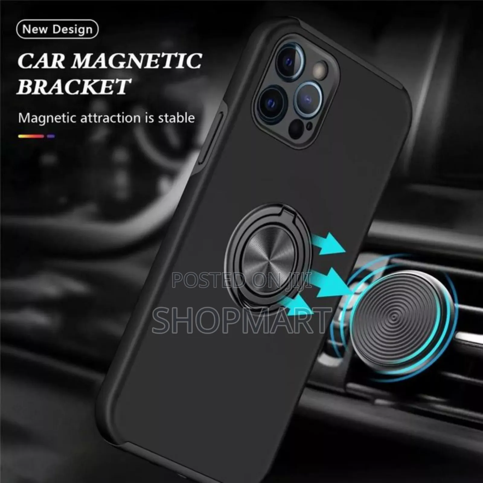 Phone Case Magnetic Ring iPhone 13 Pro Max- Black