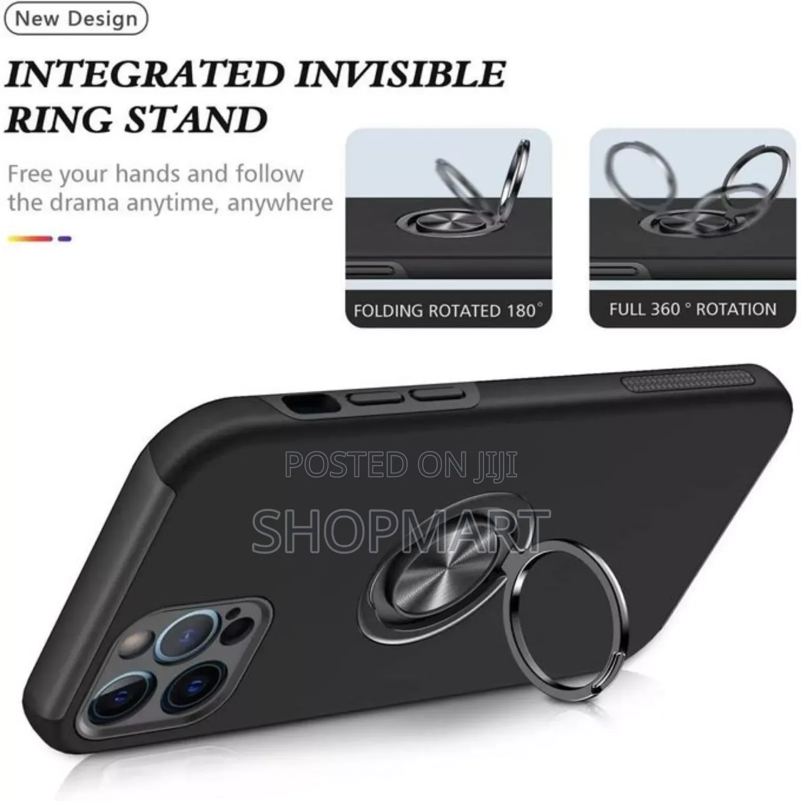 Phone Case Magnetic Ring iPhone 13 Pro Max- Black