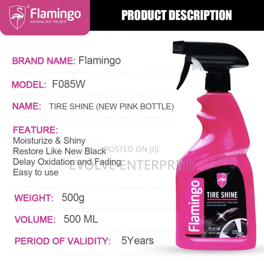 Flamingo F085 500ml Tire Shine Coatings