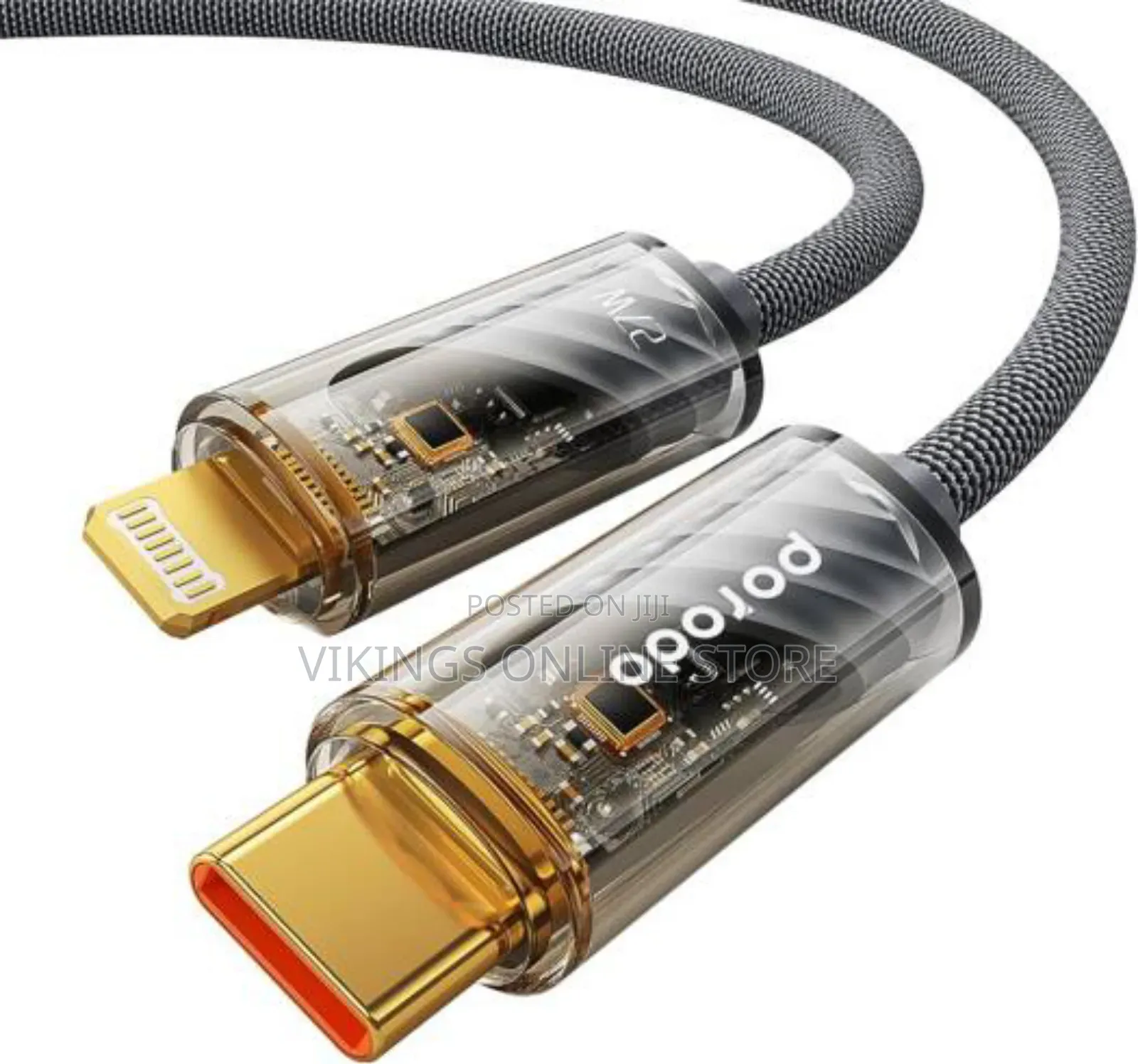 Porodo Usb-C to Lighting Transparent Cable 1m 20w Pd (Grey)