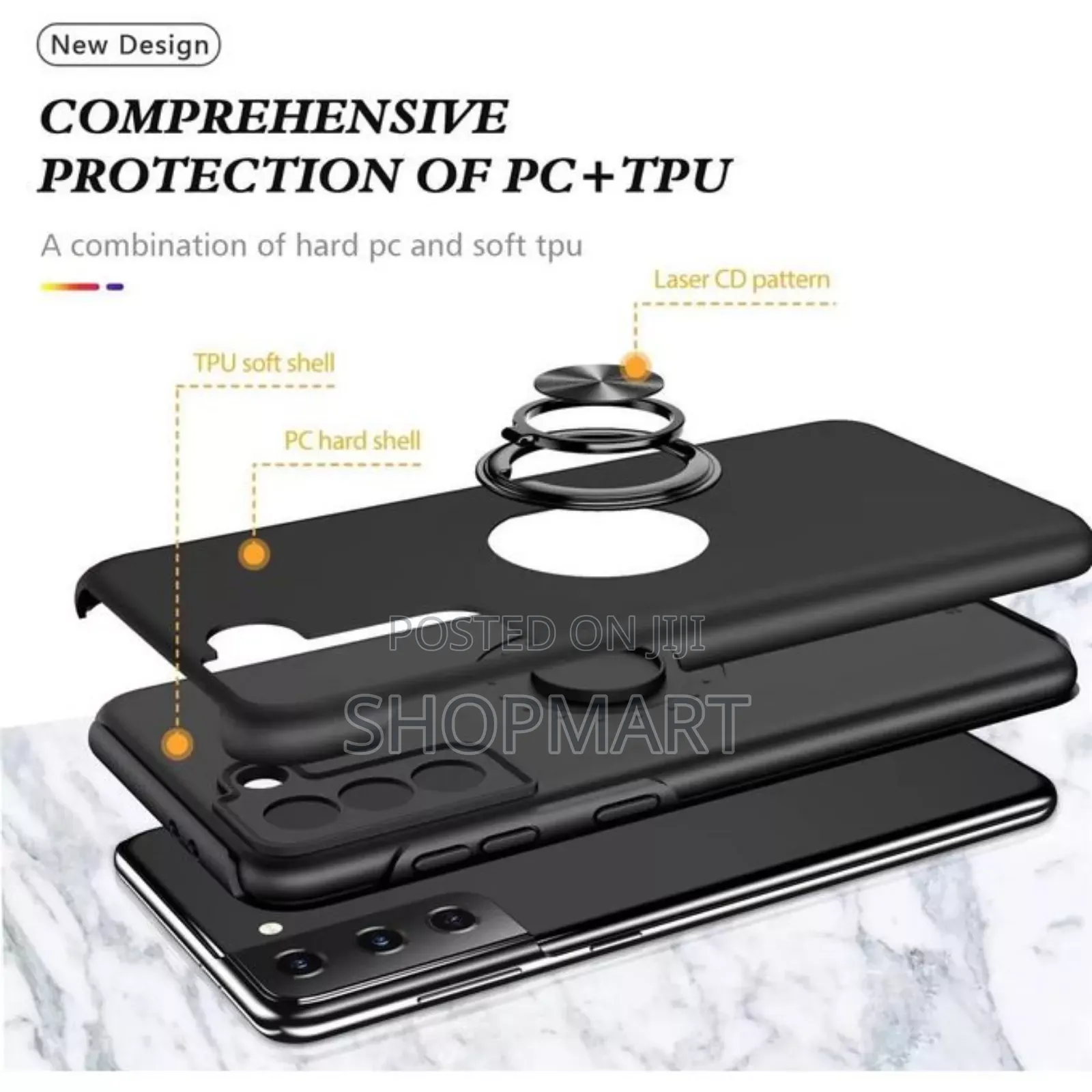 Phone Case Magnetic Ring for S21 Plus- Black