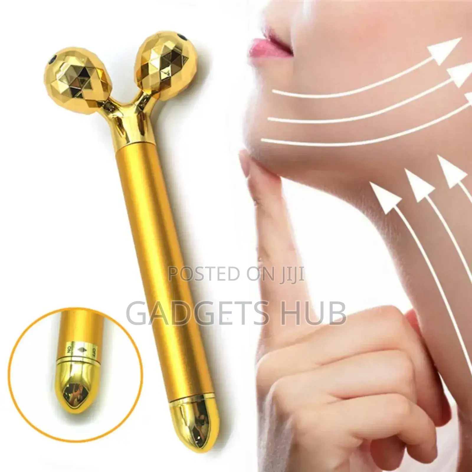 2in1 Energy Beauty Bar Golden Pulse Facial Massager 3d