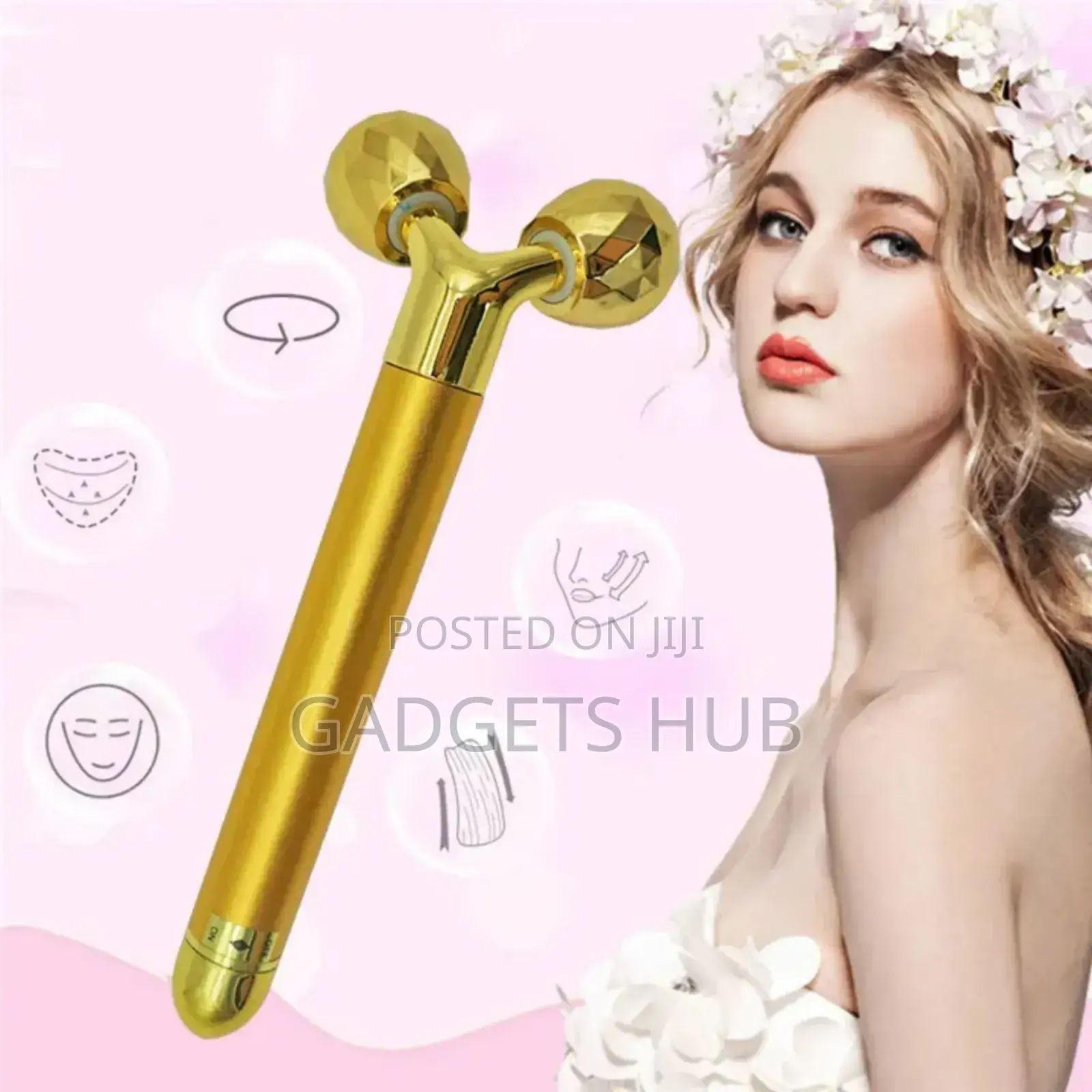 2in1 Energy Beauty Bar Golden Pulse Facial Massager 3d