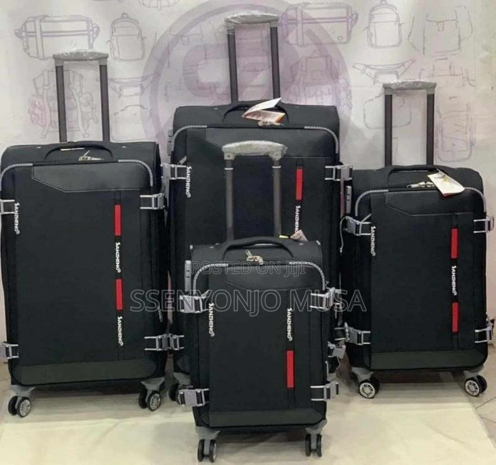Trolley Premium 4-Piece Travel Bag Set - Brown, 4 Wheels