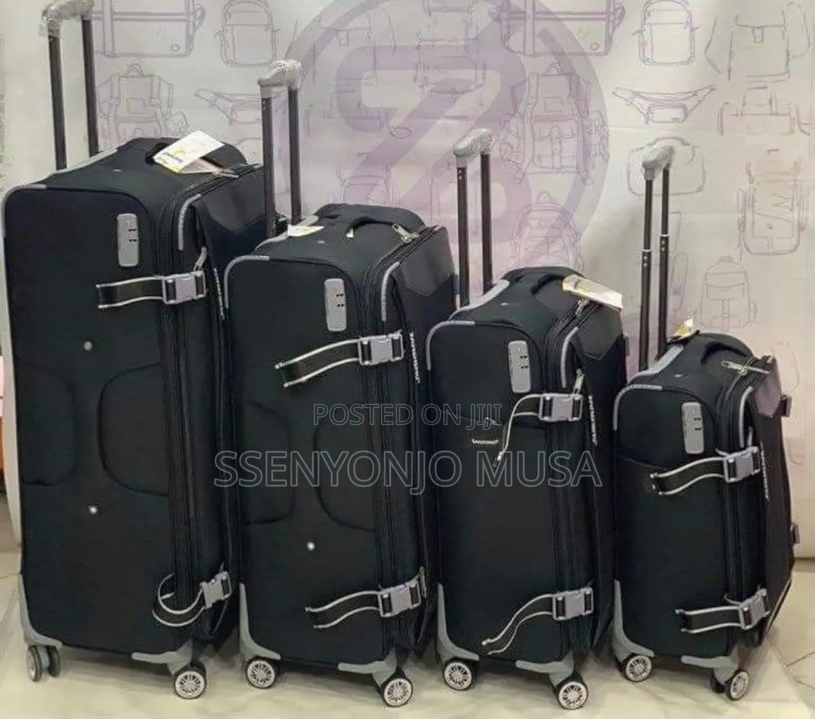 Trolley Premium 4-Piece Travel Bag Set - Brown, 4 Wheels