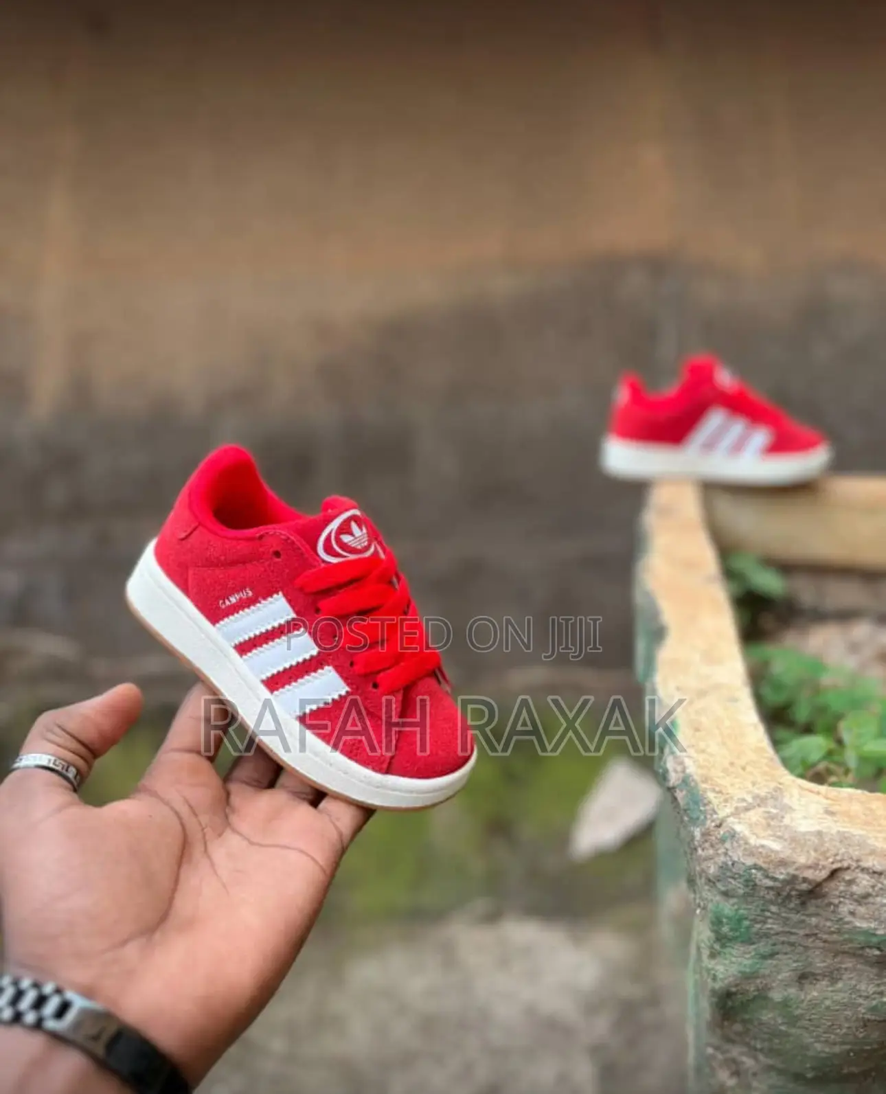 Original Kid’S Red/White Suede Adidas Campus Kid’S Sneakers